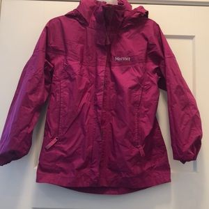 Magenta Girls Marmot rain coat